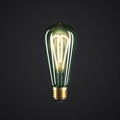 Edison Soft žiarovka, Smaragdová LED žiarovka - TEARDROP - 5W, E27, Stmievateľná, 2200K (2)