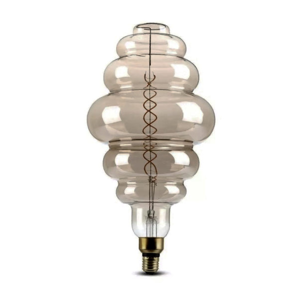 Umelecká žiarovka BUBBLE, dymová - 8W, E27, 350lm, Stmievateľná, Teplá biela