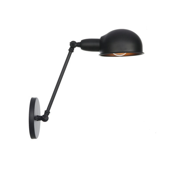 Retro nástenná lampa Side20 v čiernej farbe