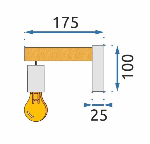 Historická nástenná lampa s drevom v čiernej farbe - Image 7